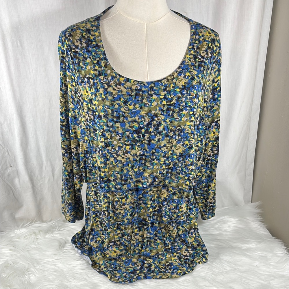 Coldwater Creek Floral Abstract Women's Top - Blue and Green. Bundle and Save!
